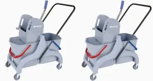 Тележка ACG 2х25 л с отжимом, база пластик СЕРАЯ КОМПЛЕКТ (2 шт/кор)